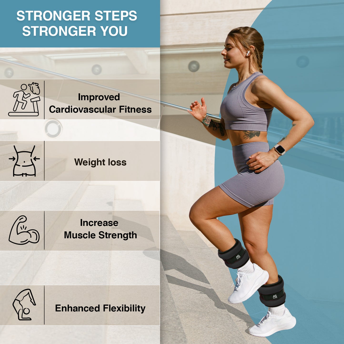 Allure Sphere Neoprene Ankle Weights 0.5Kg, 2.5Kg In Pair
