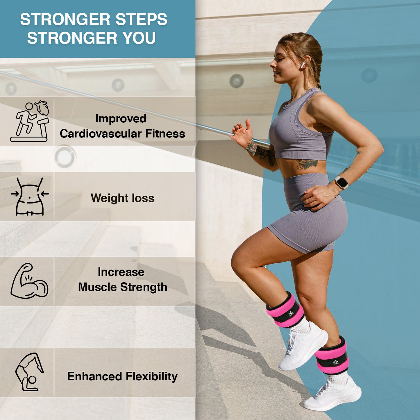 Allure Sphere Neoprene Ankle Weights 0.5Kg, 2.5Kg In Pair