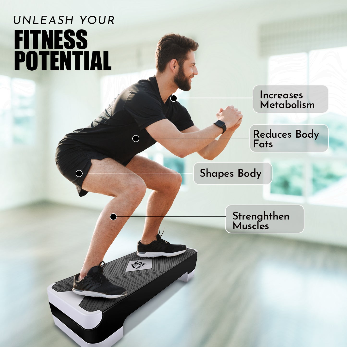 Allure Sphere 2 step Aerobic Stepper For Home & Gym