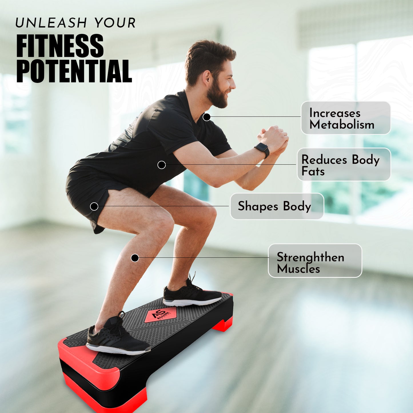 Allure Sphere 2 step Aerobic Stepper For Home & Gym