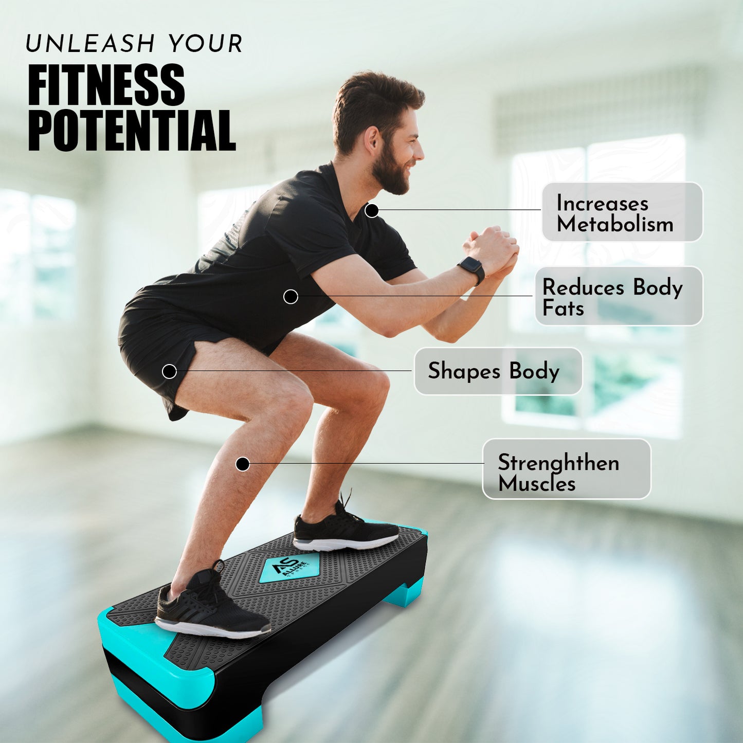 Allure Sphere 2 step Aerobic Stepper For Home & Gym