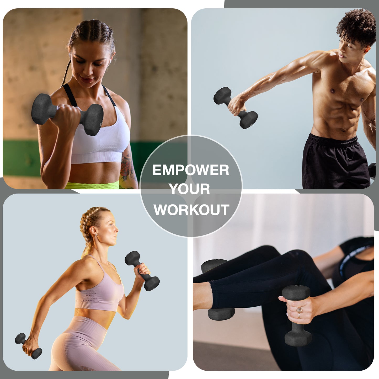 Allure Sphere Neoprene Dumbbell Set 1kg, 10kg in pair