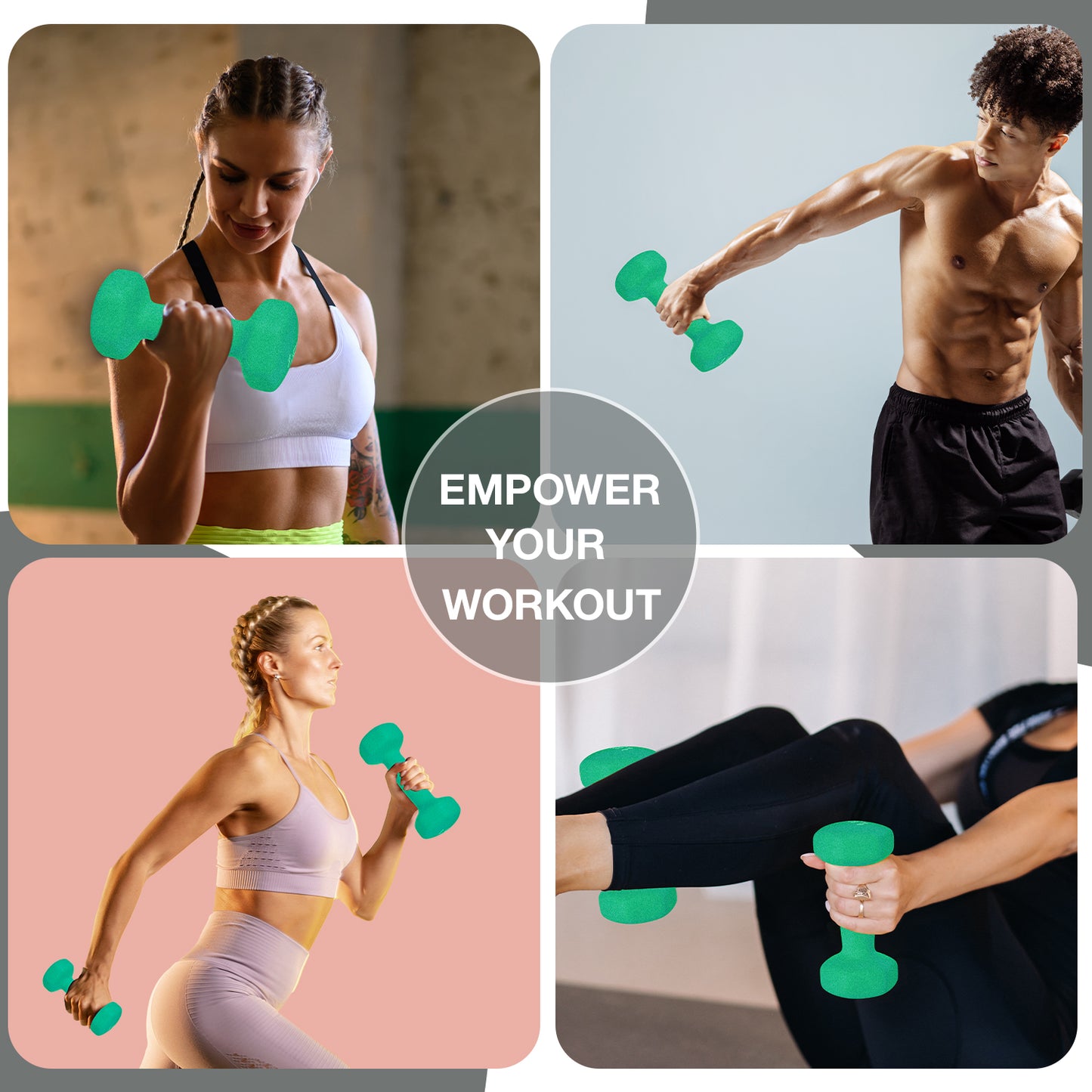 Allure Sphere Neoprene Dumbbell Set 1kg, 10kg in pair
