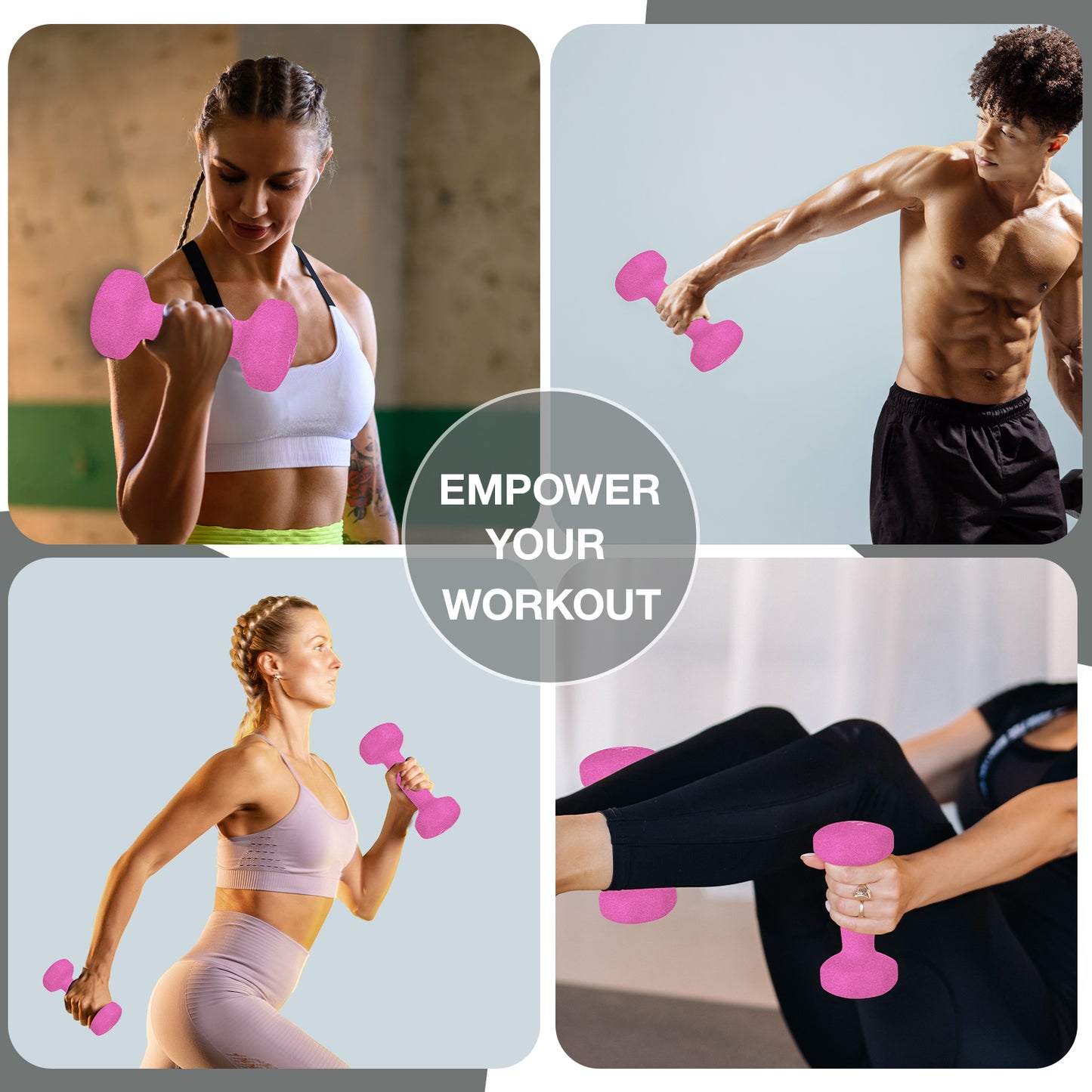 Allure Sphere Neoprene Dumbbell Set 1kg, 10kg in pair