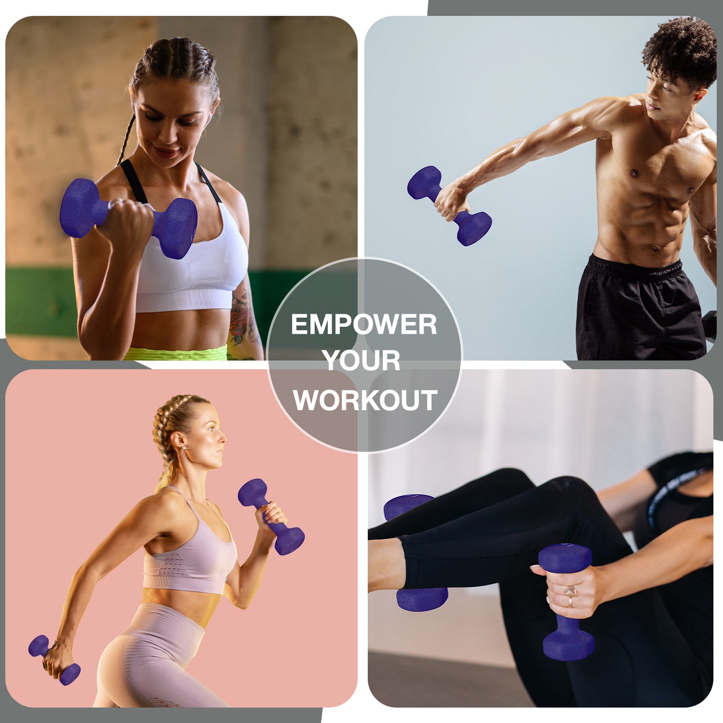 Allure Sphere Neoprene Dumbbell Set 1kg, 10kg in pair