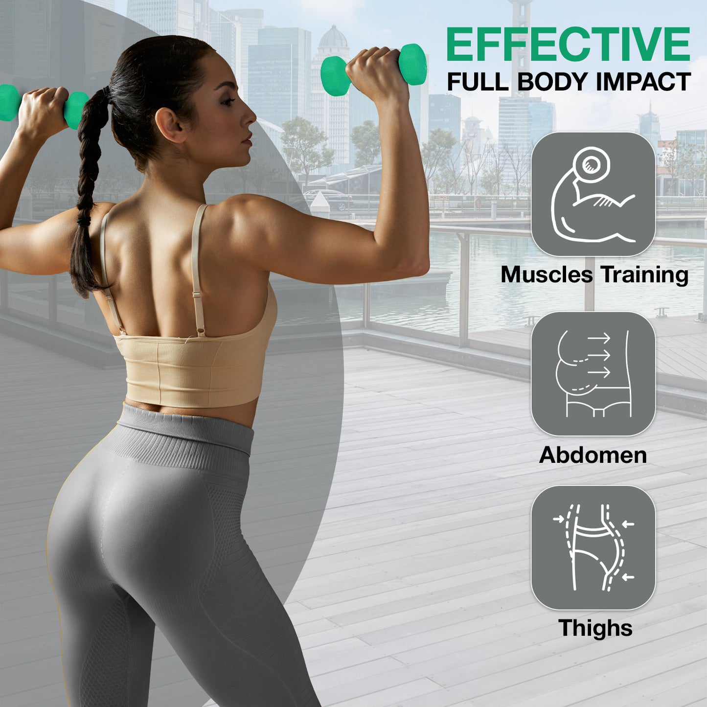 Allure Sphere Neoprene Dumbbell Set 1kg, 10kg in pair