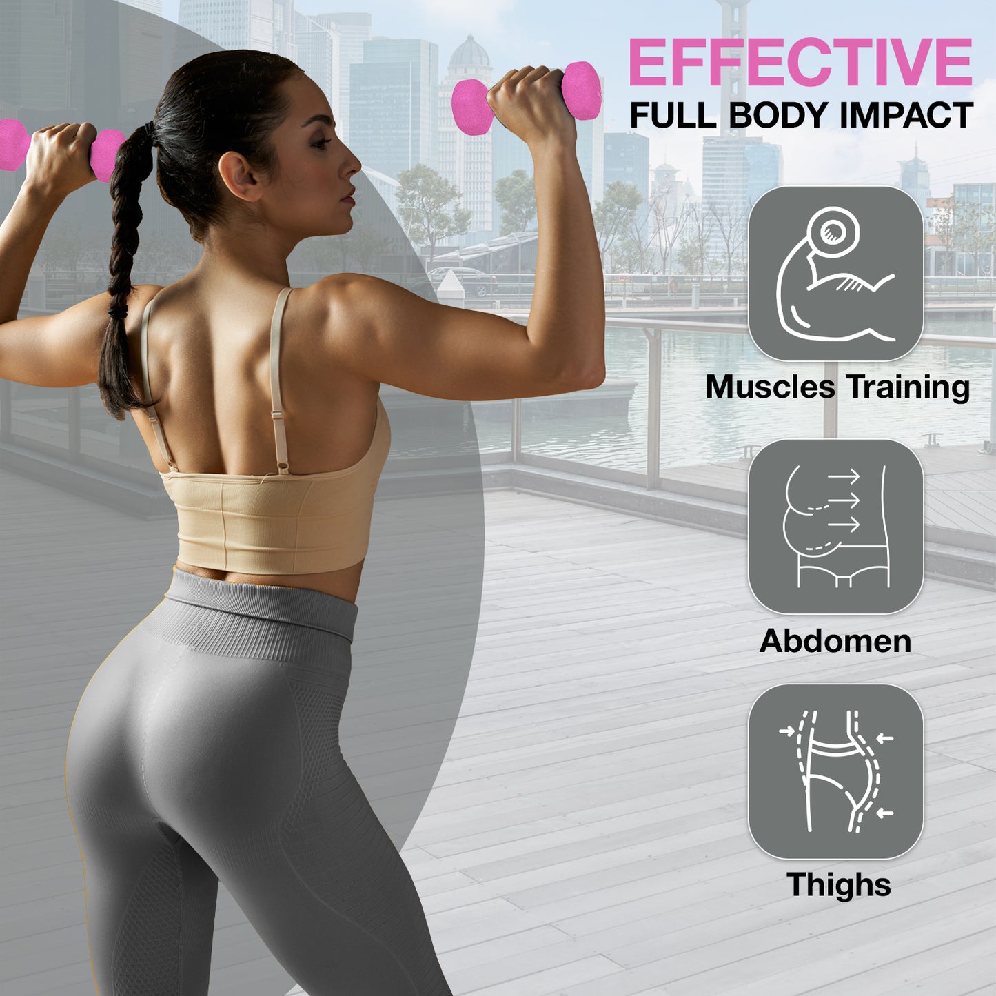 Allure Sphere Neoprene Dumbbell Set 1kg, 10kg in pair