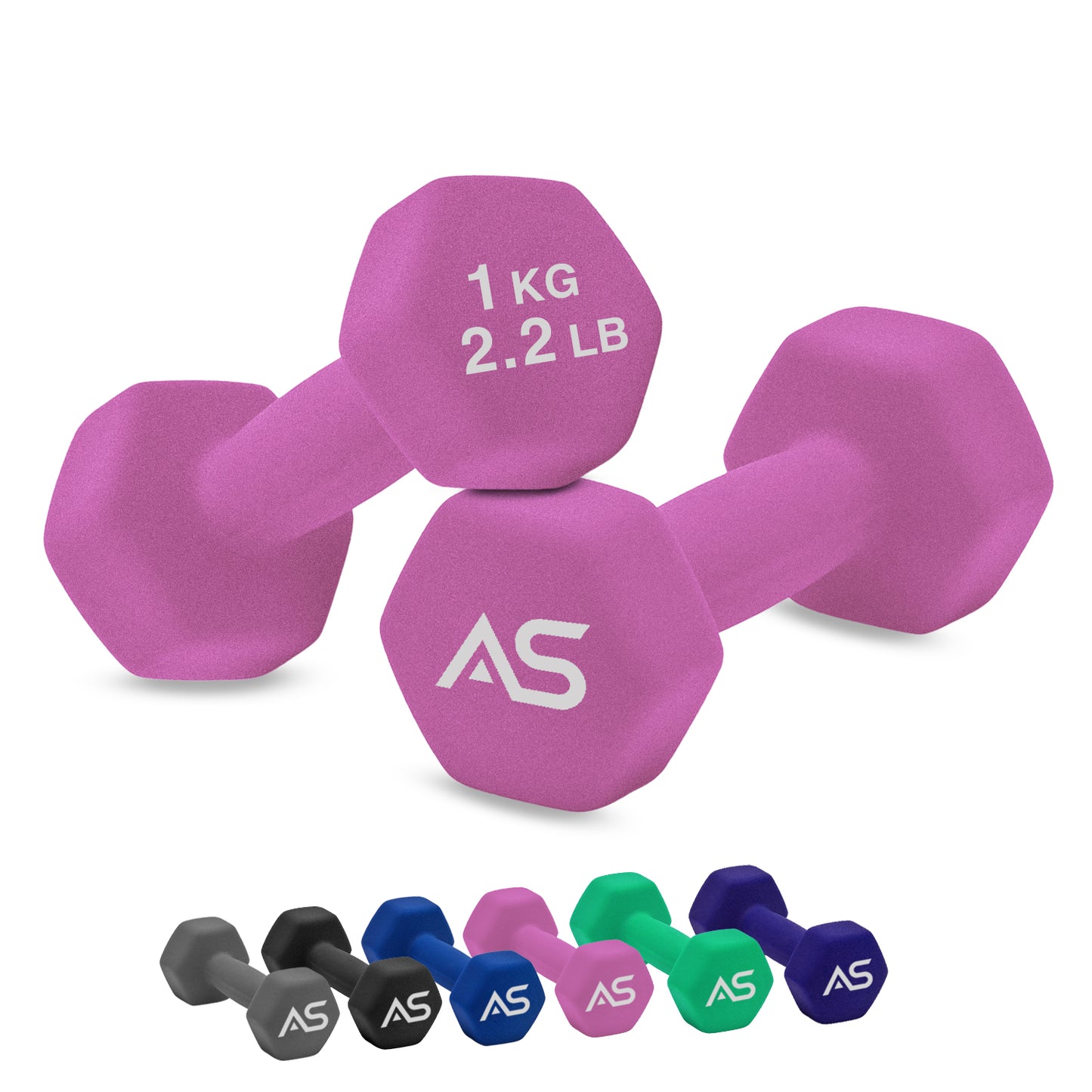 Allure Sphere Neoprene Dumbbell Set 1kg, 10kg in pair