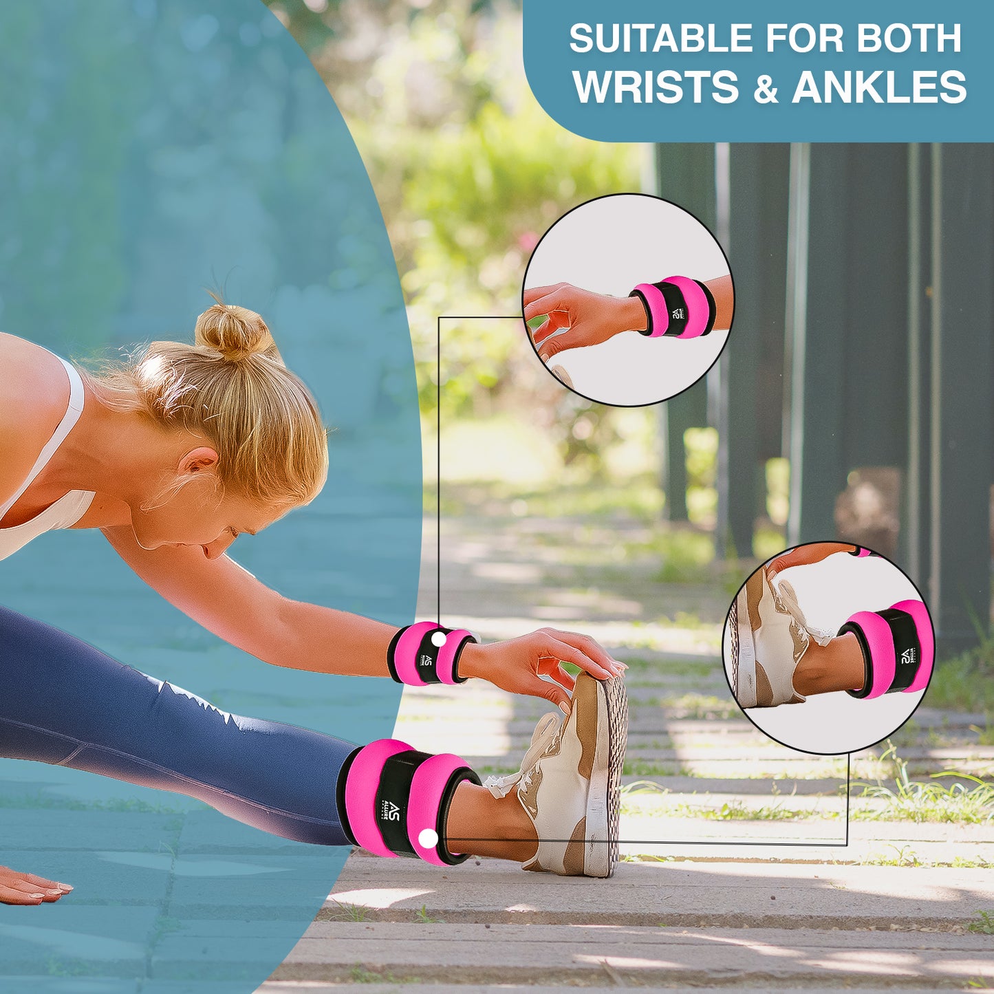 Allure Sphere Neoprene Ankle Weights 0.5Kg, 2.5Kg In Pair
