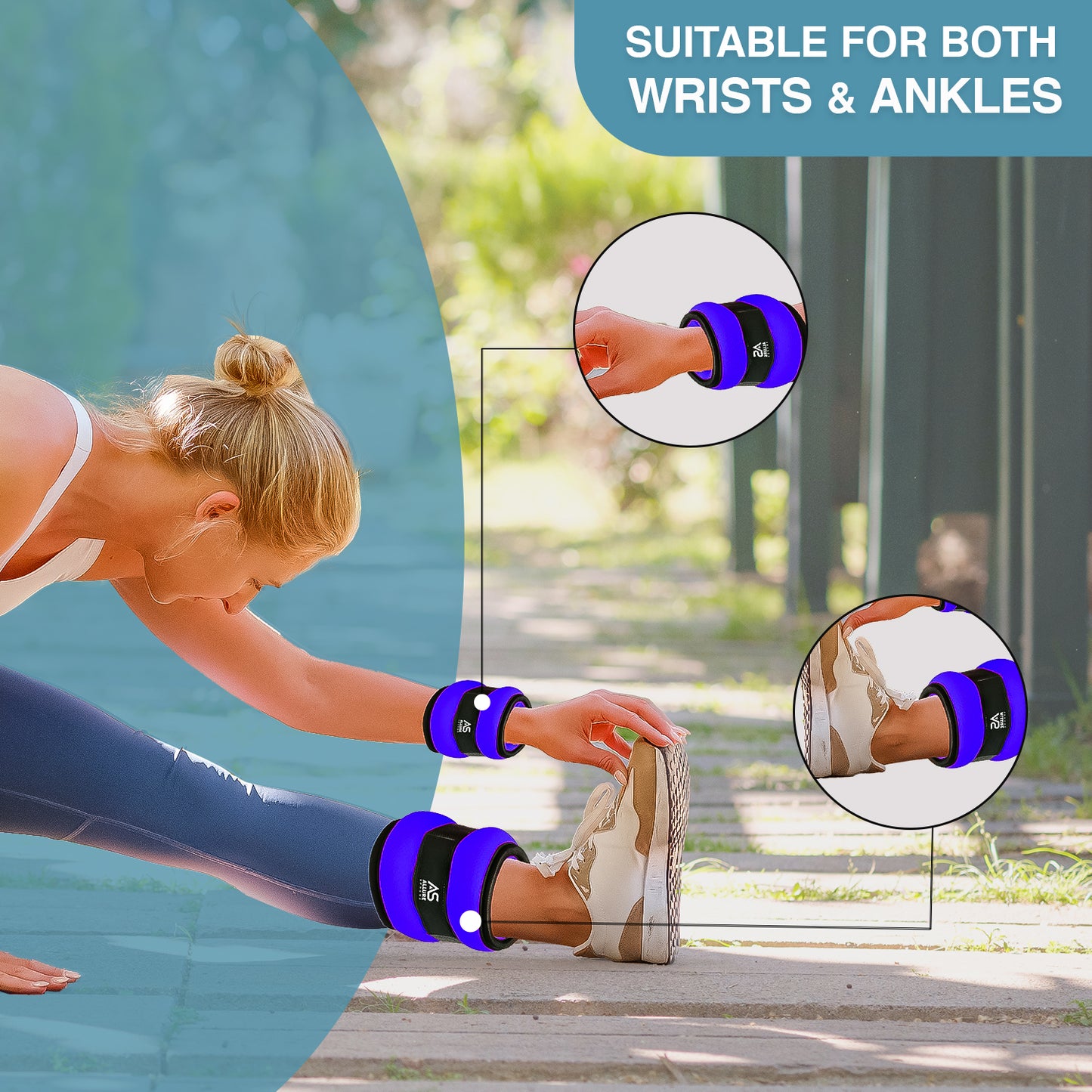 Allure Sphere Neoprene Ankle Weights 0.5Kg, 2.5Kg In Pair