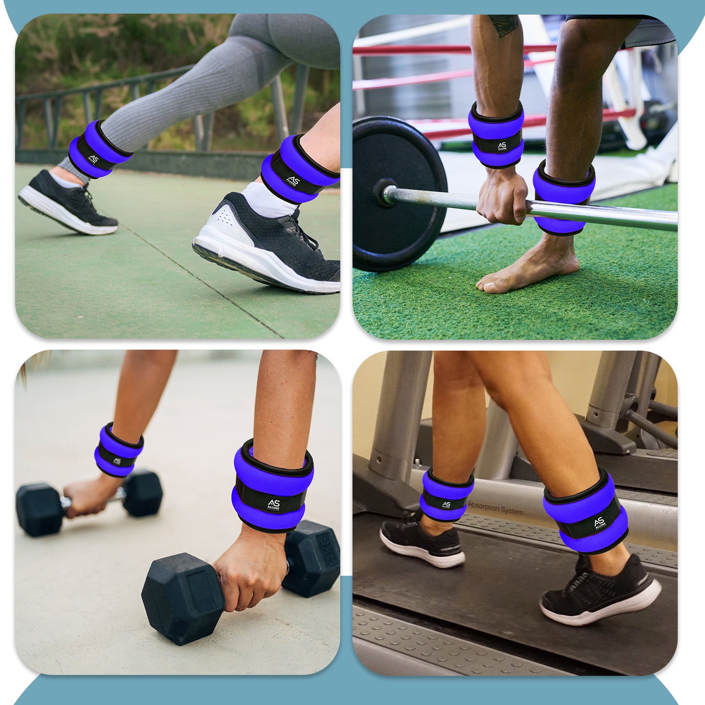 Allure Sphere Neoprene Ankle Weights 0.5Kg, 2.5Kg In Pair