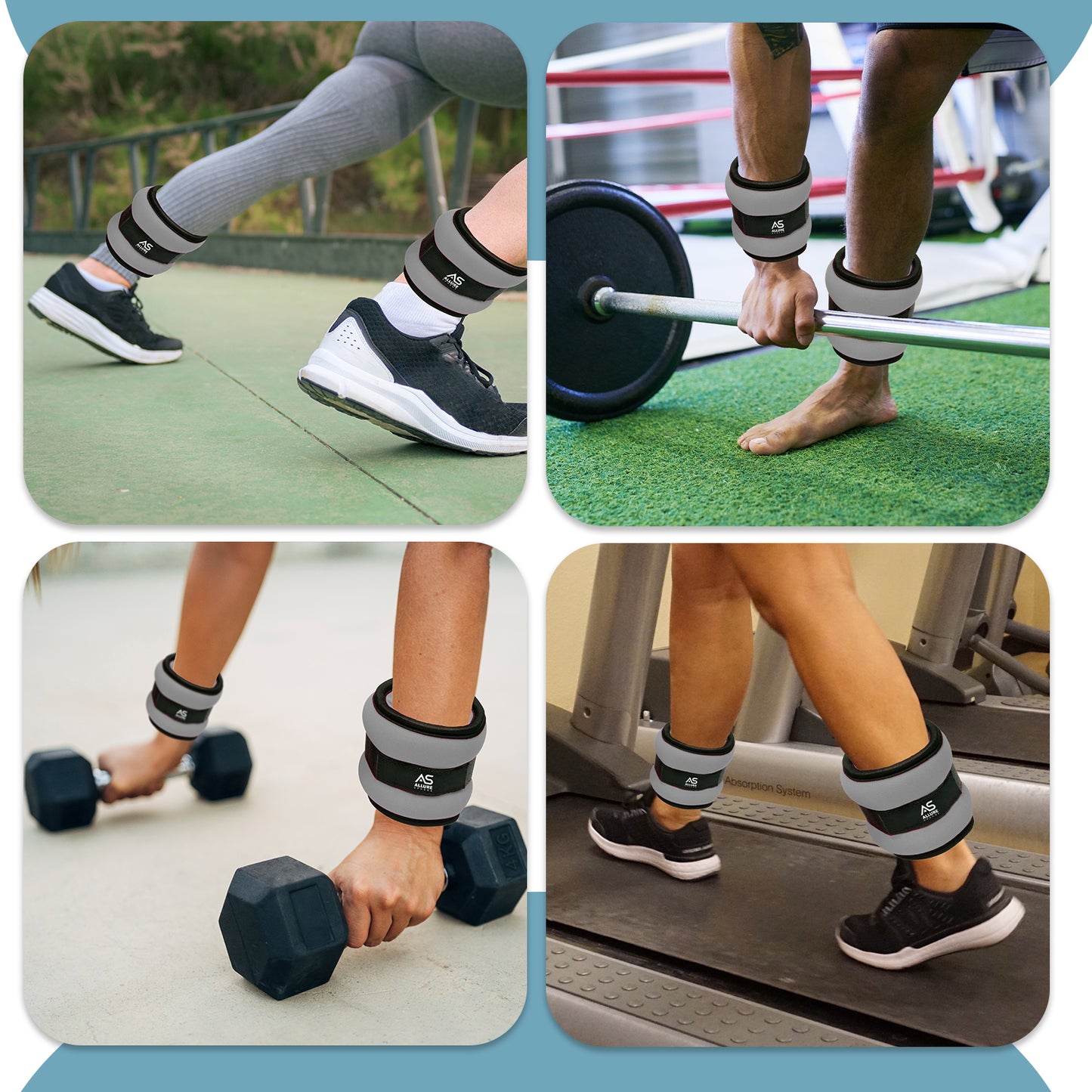 Allure Sphere Neoprene Ankle Weights 0.5Kg, 2.5Kg In Pair