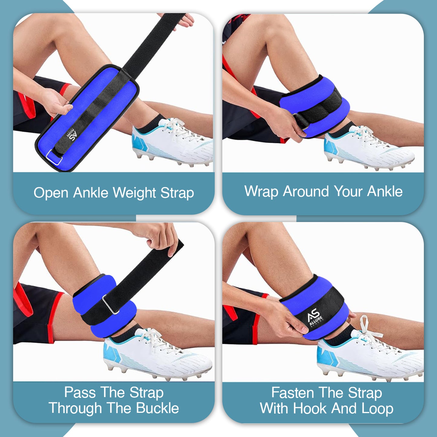 Allure Sphere Neoprene Ankle Weights 0.5Kg, 2.5Kg In Pair