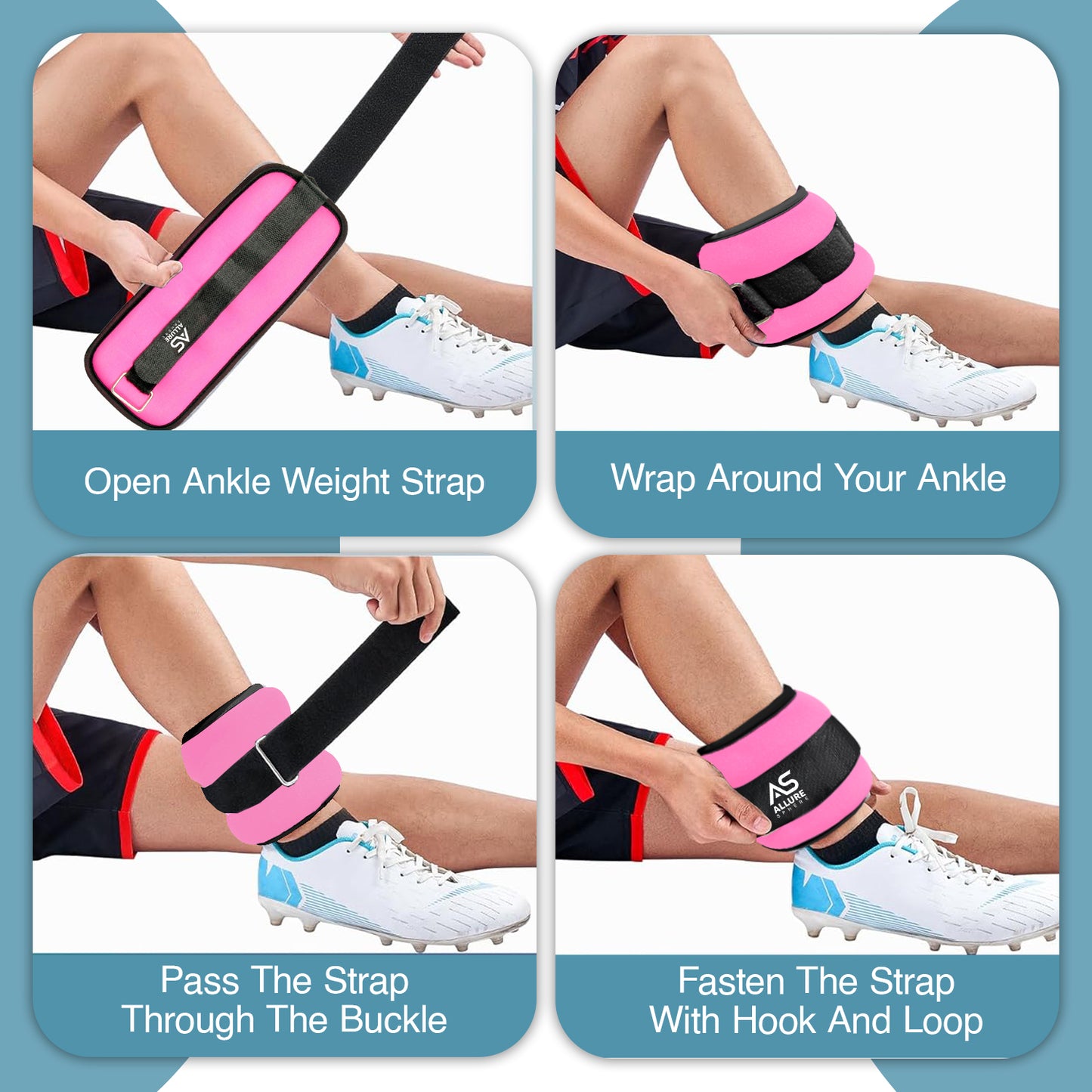 Allure Sphere Neoprene Ankle Weights 0.5Kg, 2.5Kg In Pair