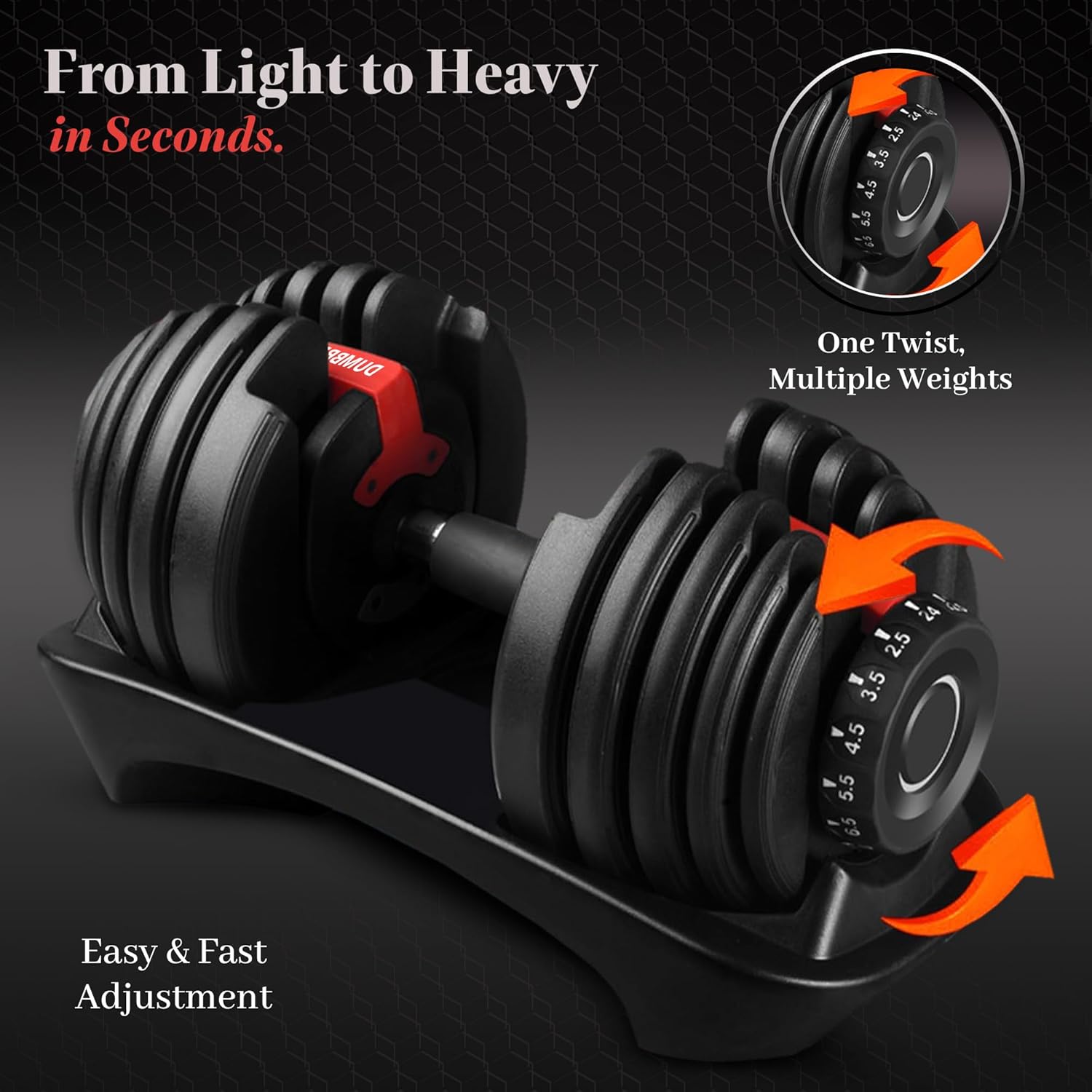 Allure Sphere Adjustable Dumbbells 2.5kg–24kg with Quick Lock System