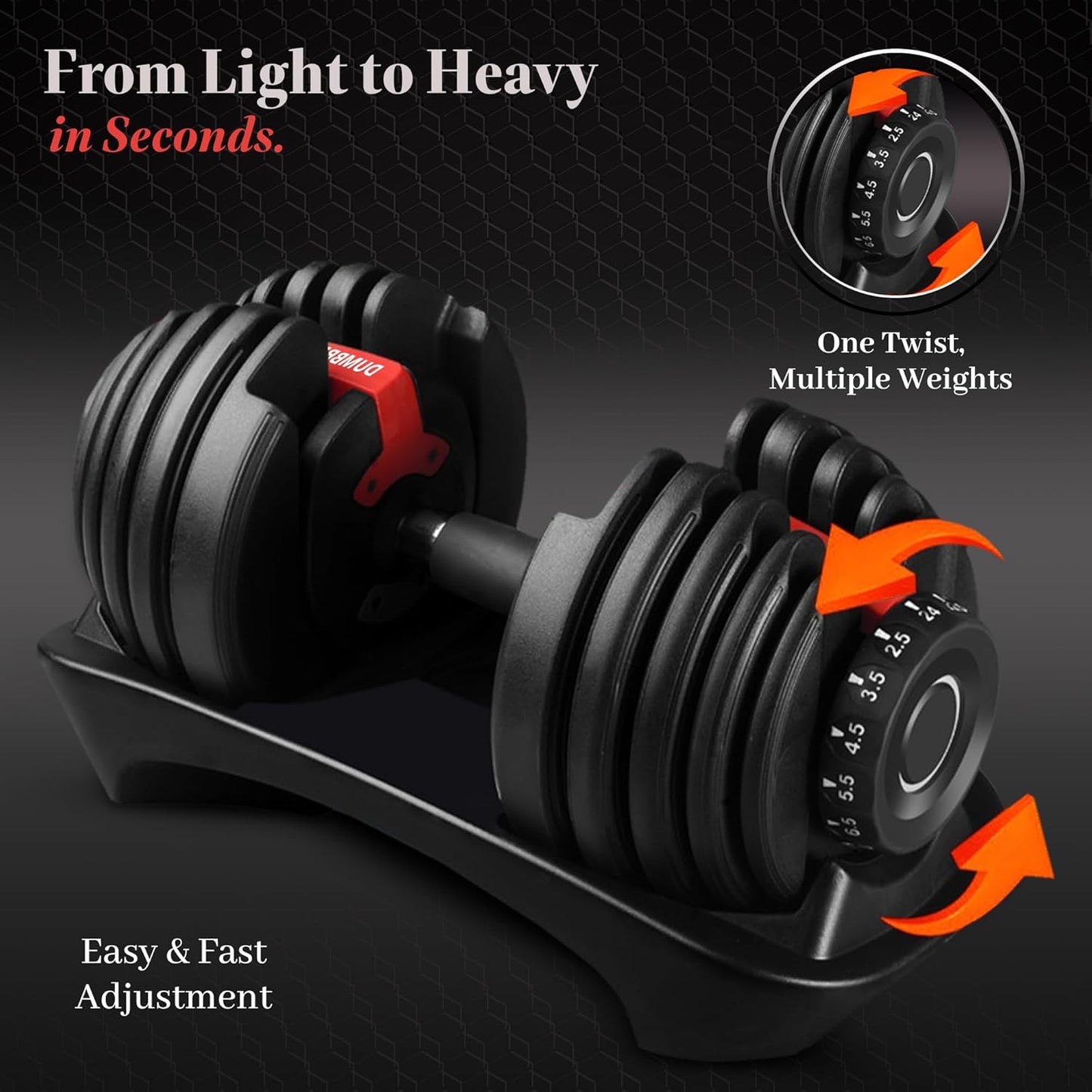 Allure Sphere Adjustable Dumbbells 2.5kg–24kg with Quick Lock System