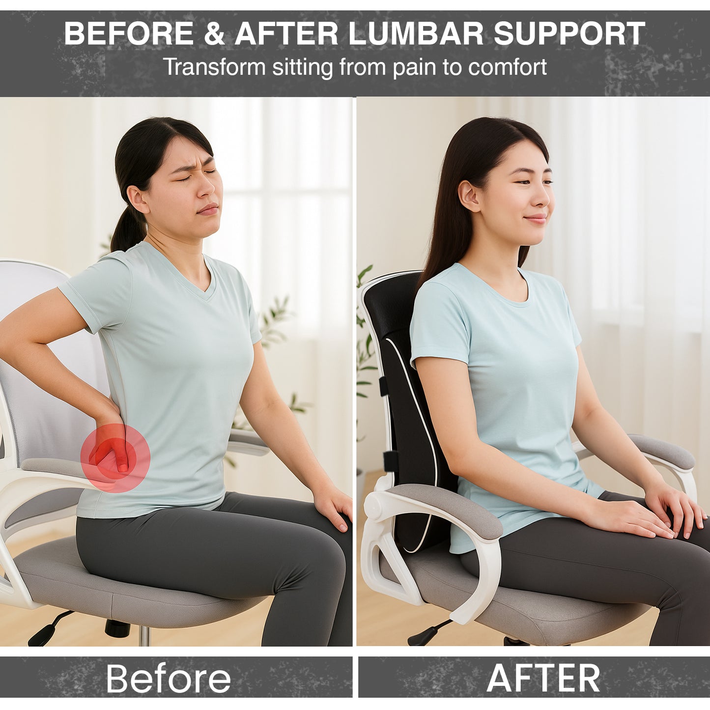 Allure Sphere Lumbar Support Cushion for Office Chair, Car & Home