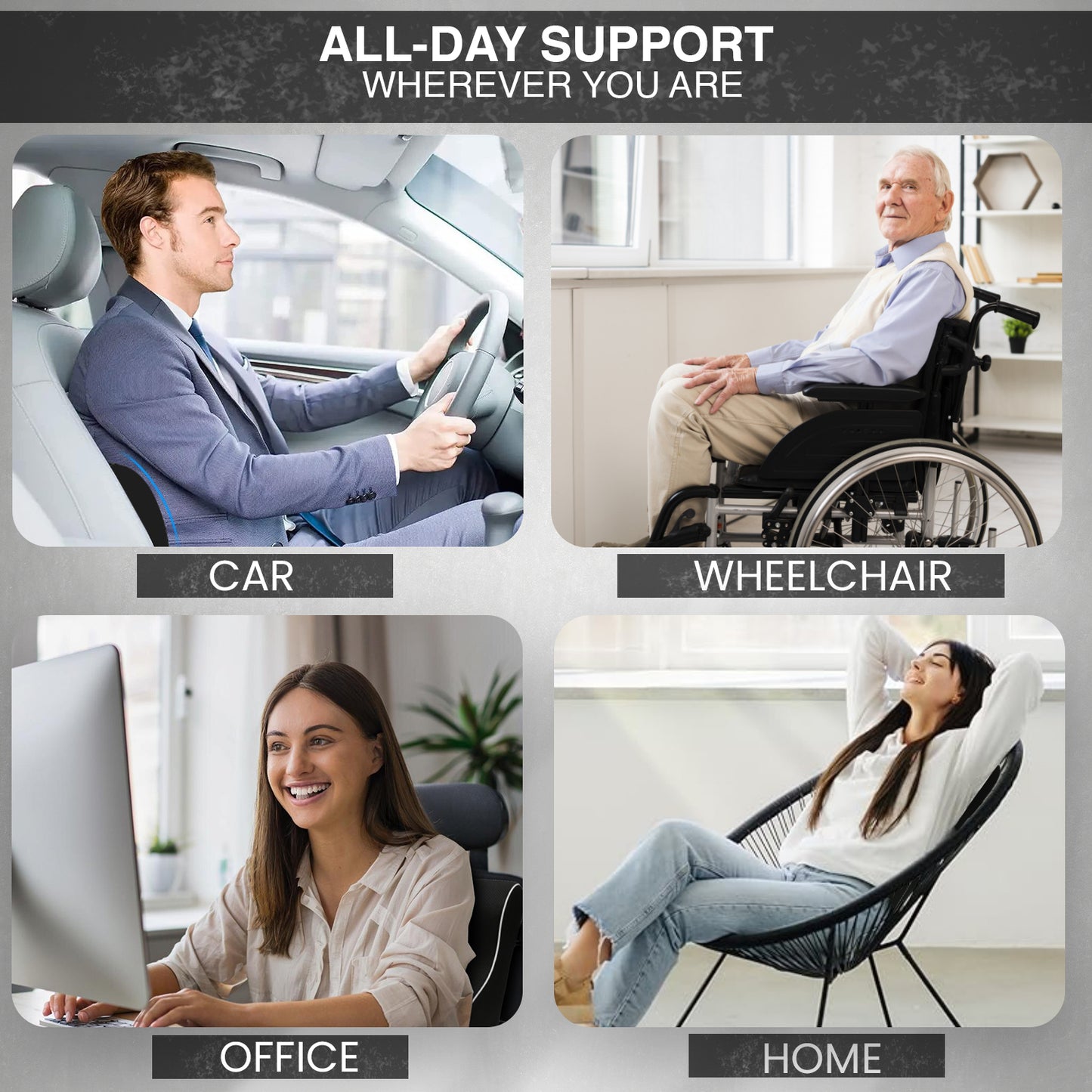 Allure Sphere Lumbar Support Cushion for Office Chair, Car & Home